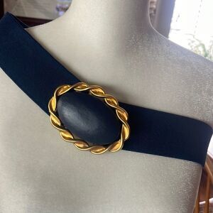Vintage Nan Lewis Navy Stretch Belt